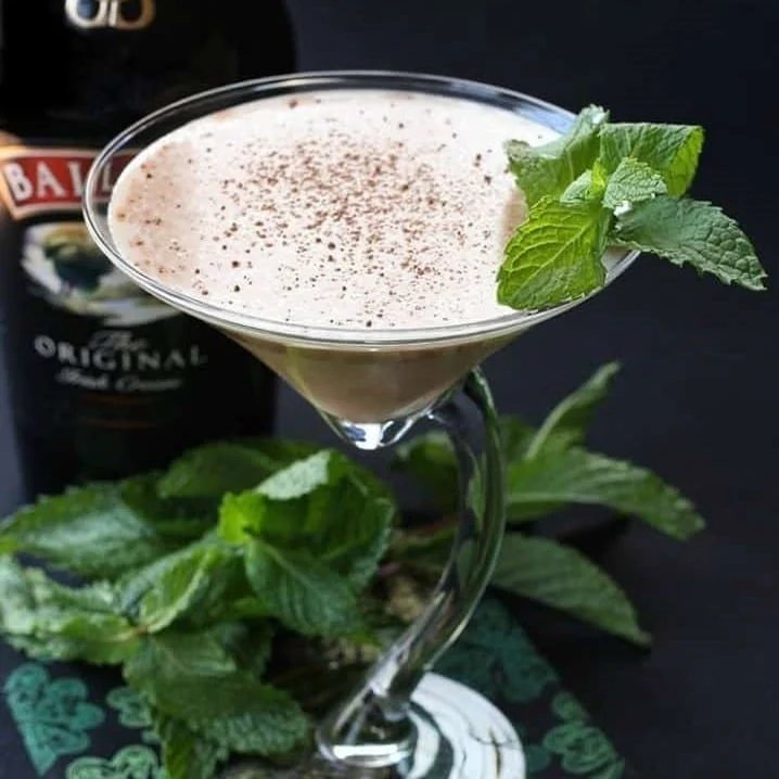 An image of a Bailey's martini in a glass.