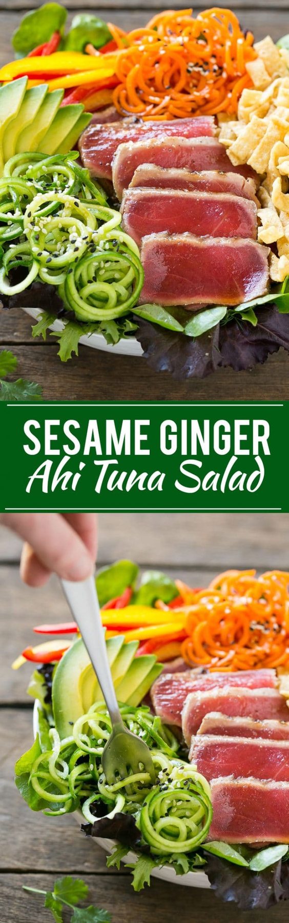 Ahi Tuna Salad with Sesame Ginger Dressing Recipe | Tuna Salad | Seafood Salad #ahi #tuna #salad #dinner #lunch #dinneratthezoo