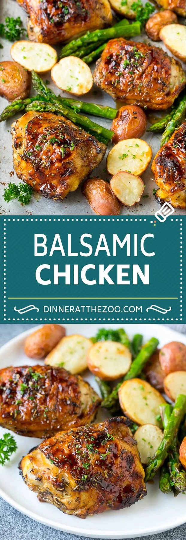 Balsamic Chicken Recipe | Sheet Pan Chicken | Glazed Chicken #chicken #asparagus #potatoes #dinner #glutenfree #dinneratthezoo