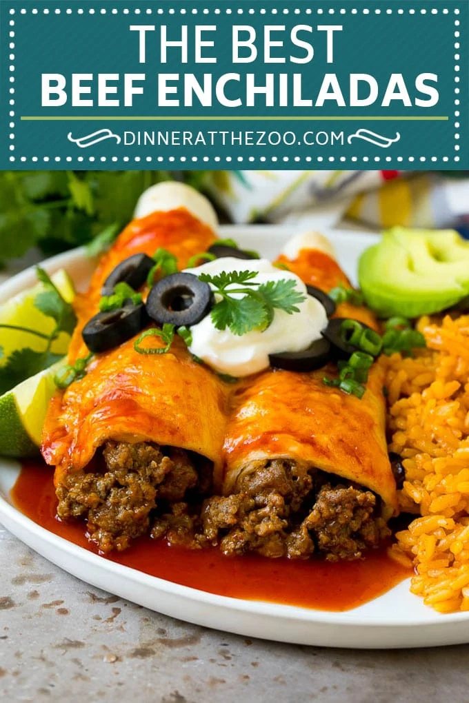 Beef Enchiladas Recipe #beef #groundbeef #mexicanfood #enchiladas #cheese #dinner #dinneratthezoo