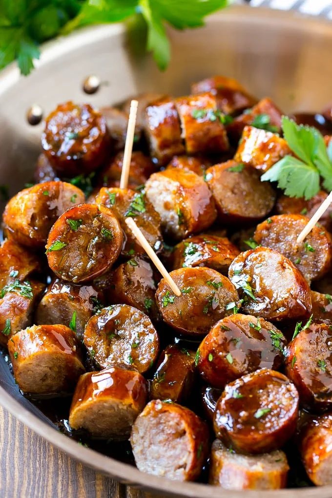 These beer brat bites are the reliable party snack.