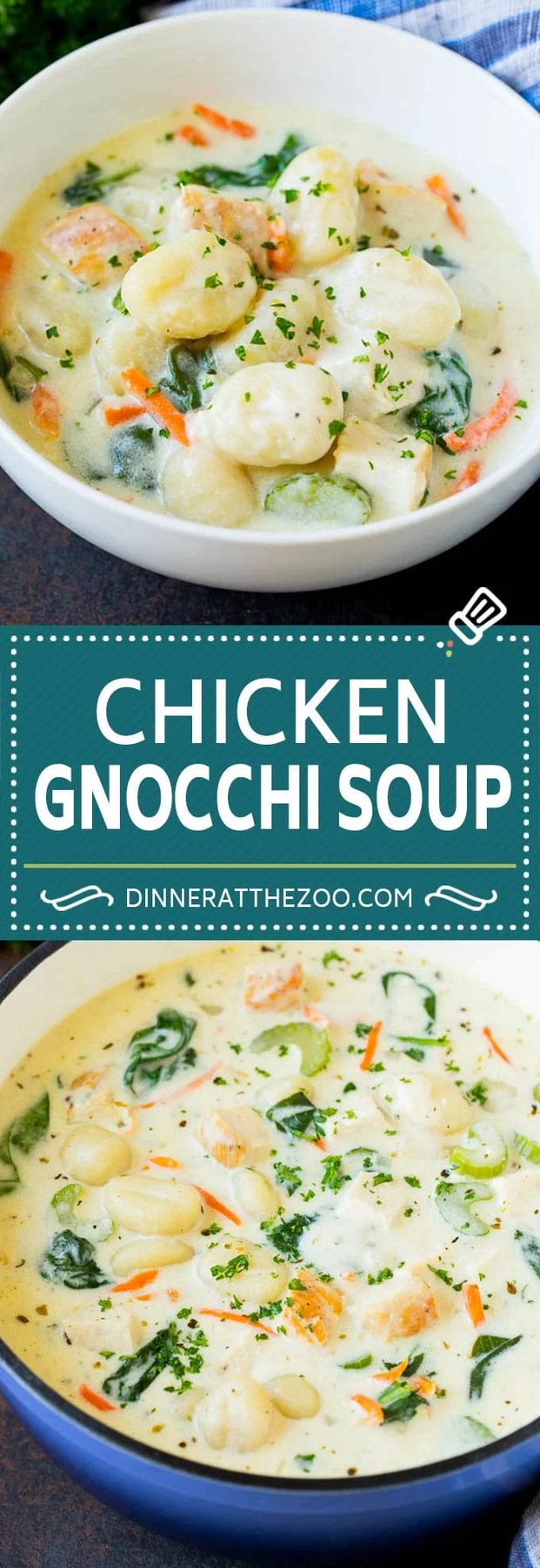 This chicken gnocchi soup is a hearty and creamy blend of diced chicken, vegetables and potato gnocchi, all simmered together to perfection.
