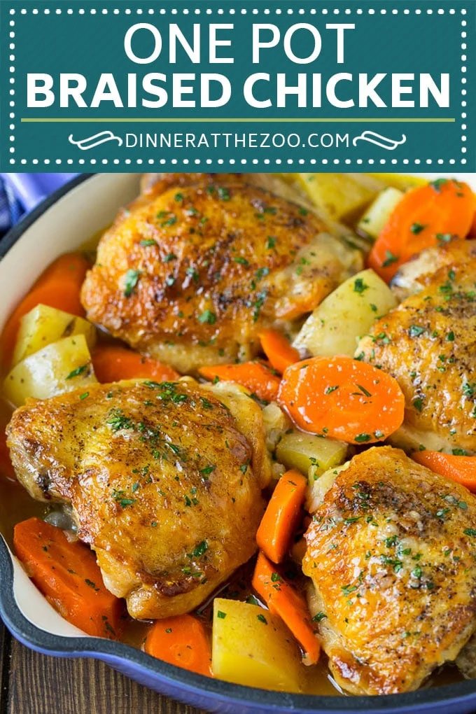 Braised Chicken with Carrots and Potatoes Recipe | One Pot Meal | Chicken with Potatoes #chicken #chickenthighs #onepot #potatoes #carrots #dinner #dinneratthezoo
