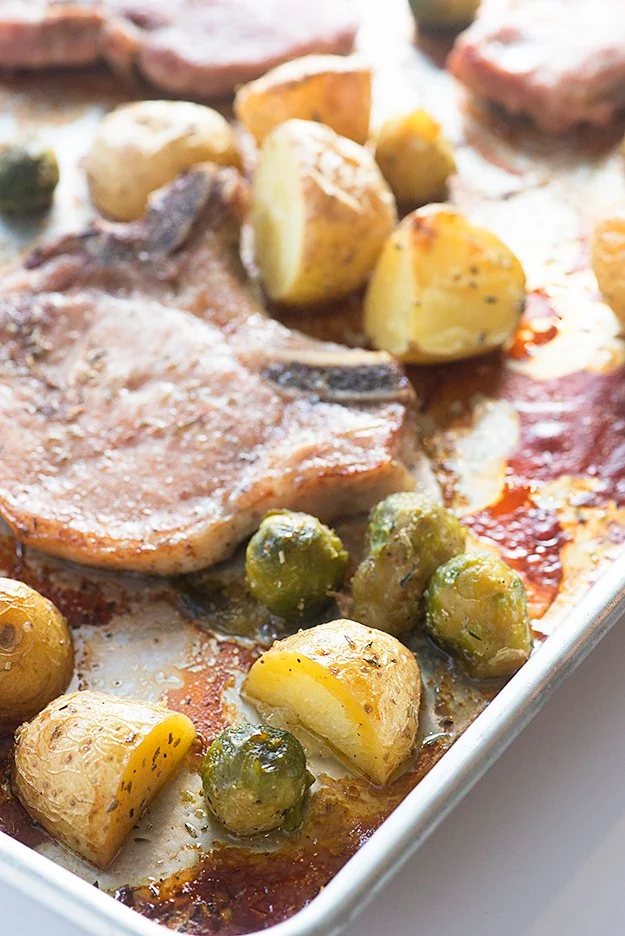 Sheet Pan Pork Chops and Potatoes