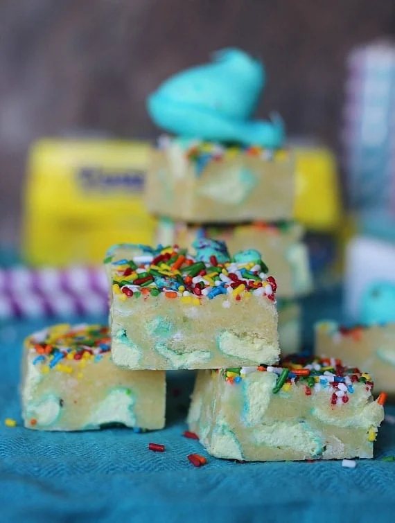 An image of peeps cake batter candy.
