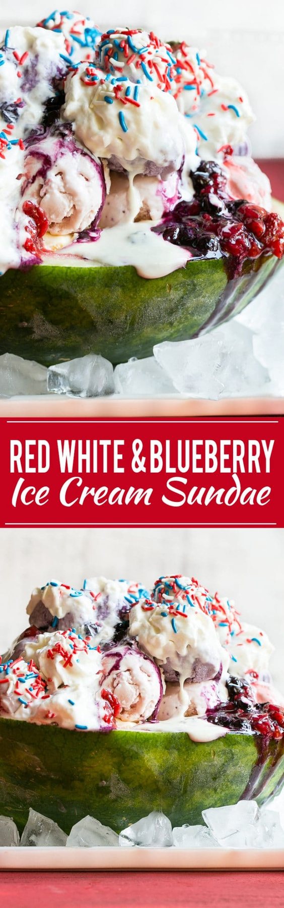 Red White and Blueberry Sundae Recipe | Blueberry Sauce Sundae | Strawberry Sauce Sundae | Marshmallow Topping Sundae | Strawberry Blueberry Marshmallow Sundae
