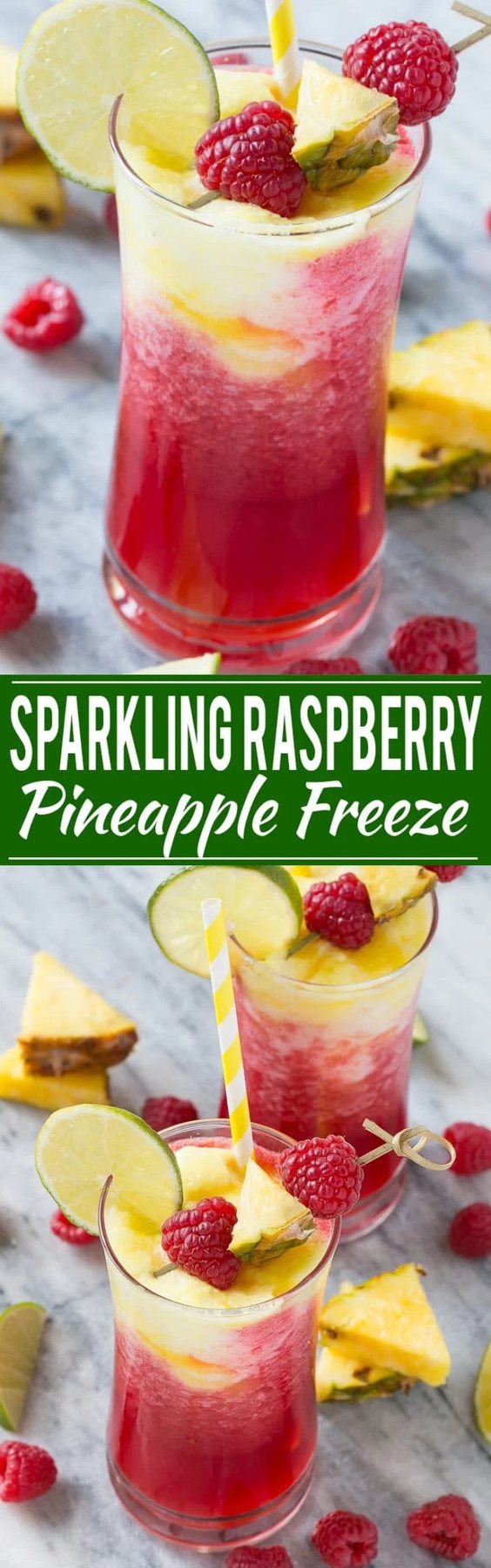 Sparkling Raspberry Pineapple Freeze Recipe | Raspberry Pineapple Freeze | Raspberry Pineapple Smoothie | Fruit Freeze Drink