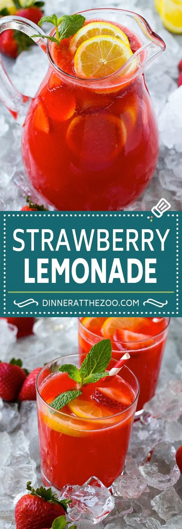 Strawberry Lemonade Recipe | Homemade Lemonade | Strawberry Drink Recipe #lemonade #strawberries #drink #dinneratthezoo