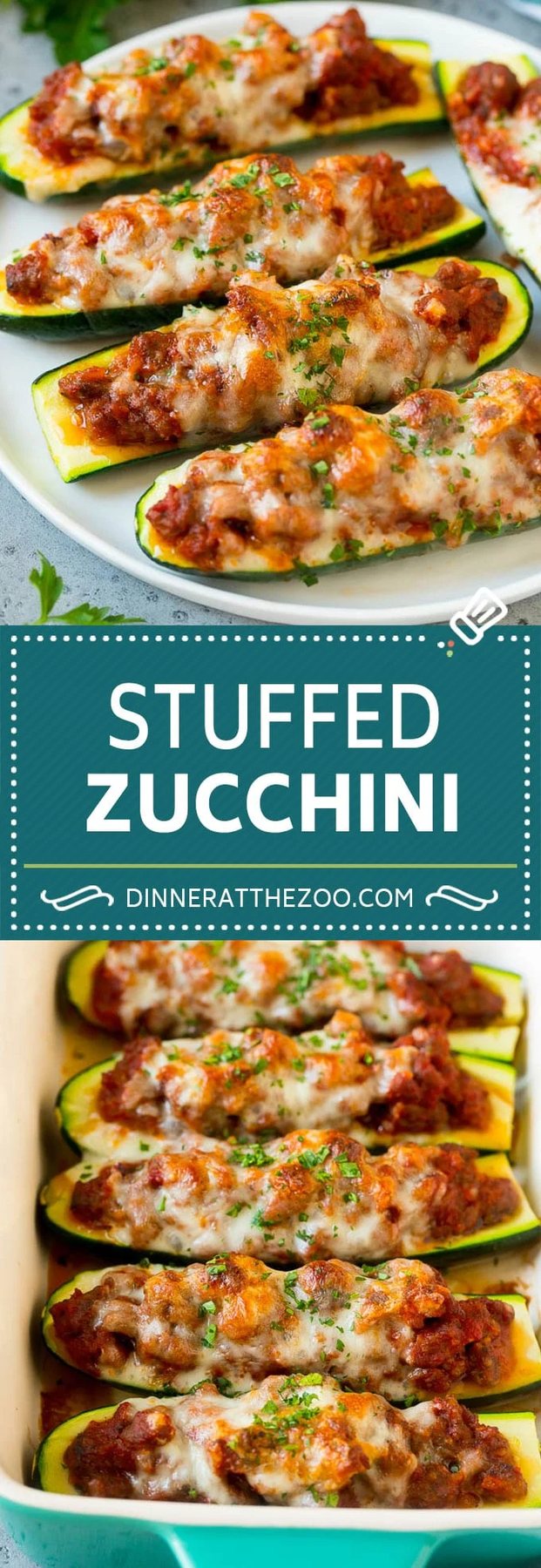 Stuffed Zucchini Boats Recipe | Baked Zucchini | Low Carb Zucchini #dinner #lowcarb #keto #zucchini #sausage #dinneratthezoo