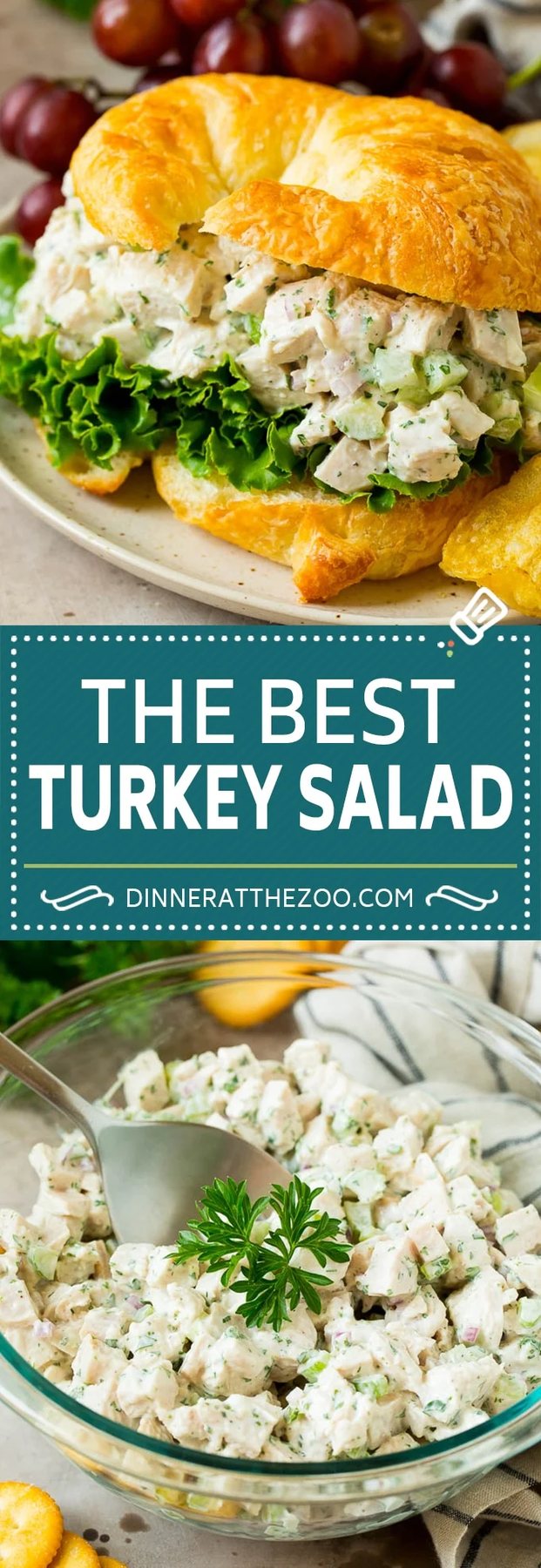 This turkey salad is a blend of diced turkey and colorful veggies, all tossed in a savory creamy dressing.