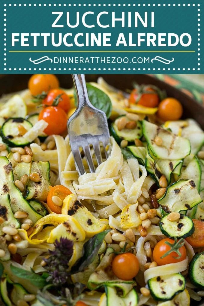 Zucchini Fettuccine Alfredo #pasta #zucchini #cheese #dinner #dinneratthezoo