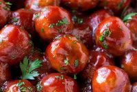 Cranberry Glazed Slow Cooker Meatballs