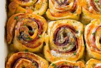 Golden Ham and Cheese Swirls