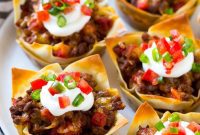 Loaded Beef and Cheese Taco Cups