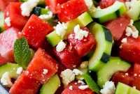 Refreshing Watermelon Feta Cucumber Salad