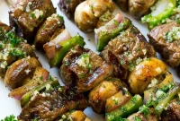Garlic Butter Glazed Steak Skewers