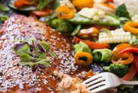 Ginger-Soy Salmon with Rainbow Vegetables