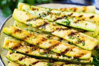Golden Grilled Zucchini with Garlic and Herbs