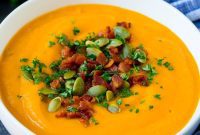 Velvety Pumpkin Soup with Crispy Bacon