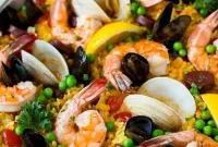 Vibrant Seafood Paella