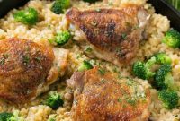 Creamy Chicken, Broccoli, and Rice Bake