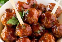 Sticky Grape Glazed Meatballs