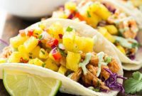 Tropical Pulled Chicken Tacos with Fresh Pineapple Salsa