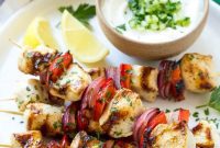 Lemon Herb Greek Chicken Skewers