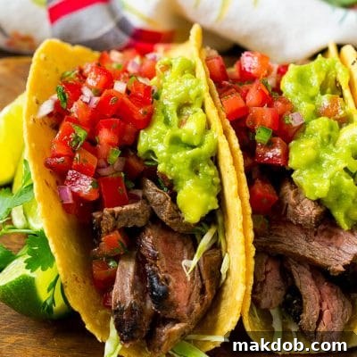 Sizzling Carne Asada Tacos 7 Carne asada tacos with grilled steak, cabbage, pico de gallo and guacamole.