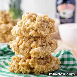 18 Effortless No-Bake Cookie Delights 13 An image of a stack of elegant Irish Cream no-bake cookies, offering a sophisticated twist on a classic.