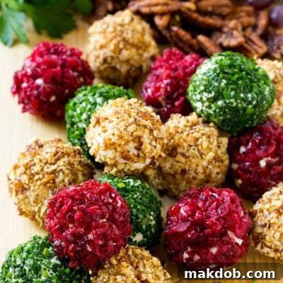 These cheese ball bites are the perfect appetizer for any gathering, featuring a variety of irresistible coatings.