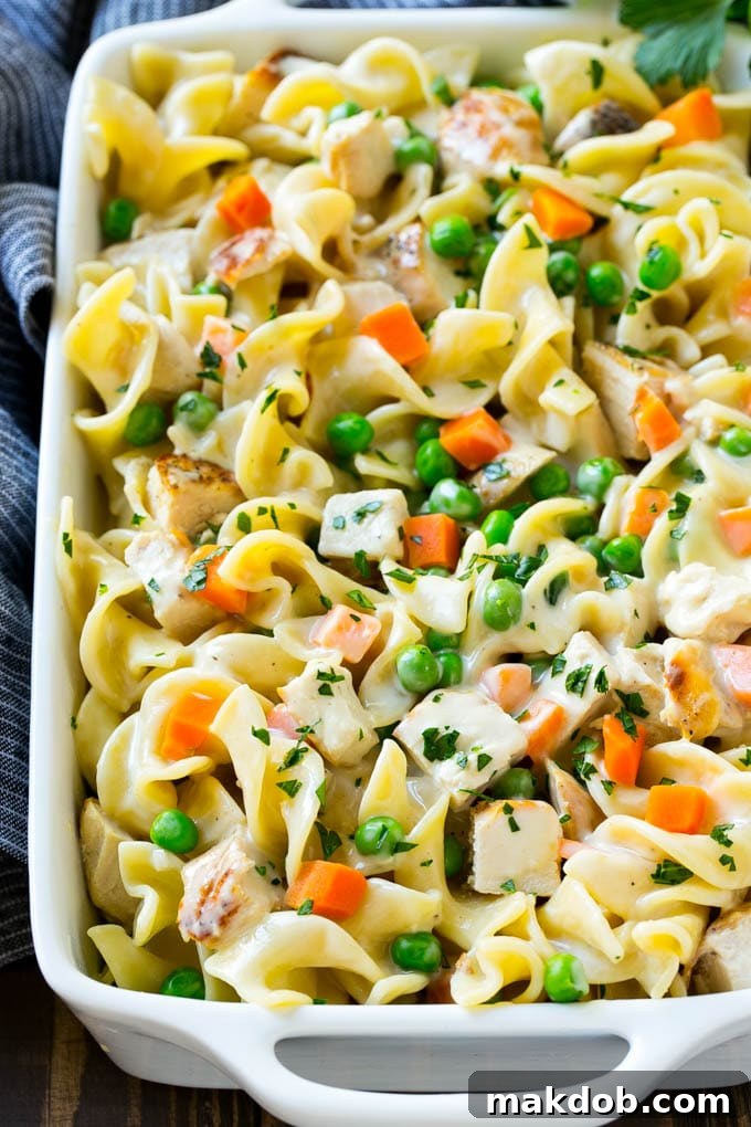 This easy and comforting chicken noodle casserole is ready in less than an hour.