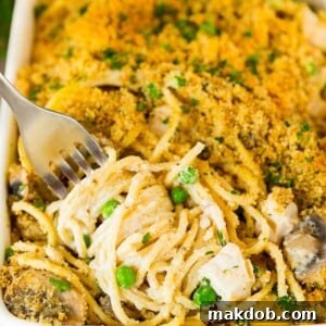 30 Creative Ways to Reinvent Leftover Turkey 34 A fork serving up a portion of turkey tetrazzini.