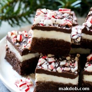 These easy peppermint brownies are the perfect fudgy and minty holiday treat.