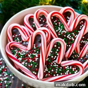 Adorable Candy Cane Hearts, a simple yet festive treat made with just three ingredients.