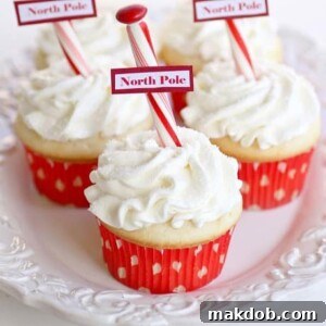 An image of some North Pole cupcakes on a plate.