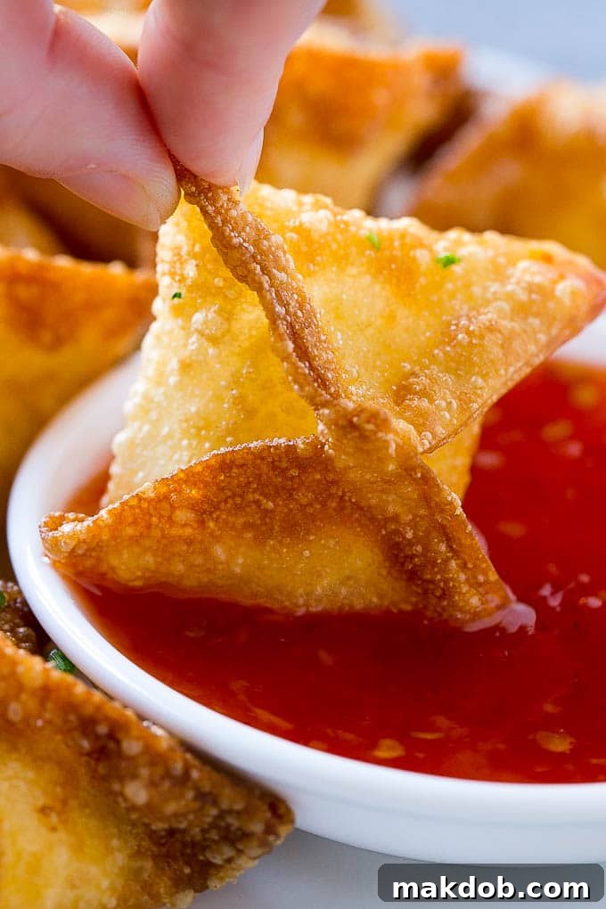 Make your own take out with crispy cream cheese wontons.