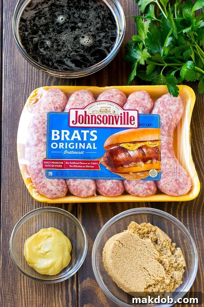 Beer Brat Bites Recipe | Sausage Appetizer | Bratwurst Recipe #sausage #bratwurst #appetizer #beer #dinneratthezoo Ingredients to make beer brat bites.