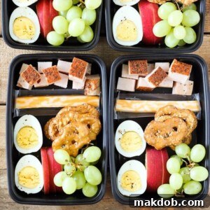 A deli-style protein snack box, perfectly portioned for an on-the-go meal or snack.