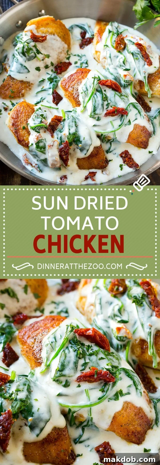 Sun Dried Tomato Chicken Recipe | Chicken in Sun Dried Tomato Sauce | Chicken with Cream Sauce | Chicken with Spinach | Italian Chicken #chicken #lowcarb #tomatoes #spinach #italianfood #dinner #dinneratthezoo