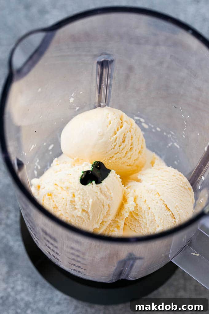 Whip Up Your Own Shamrock Shake 4 A blender of vanilla ice cream, milk, mint extract and green food coloring.