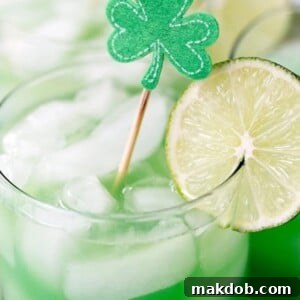 An image of a of shamrock sour drink in a glass.