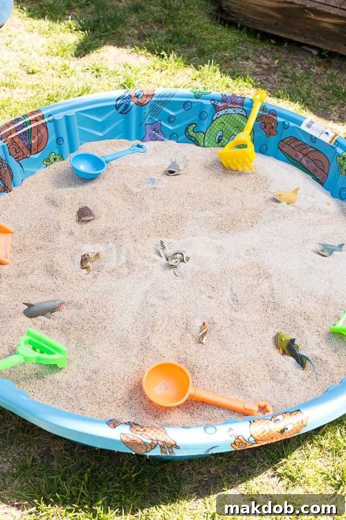 Sand Pit - Dig for buried treasure! Under the Sea birthday party activity