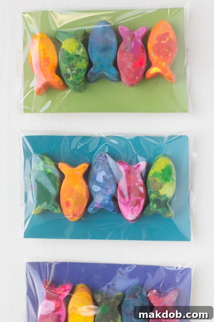 DIY Marble Crayons for party favors - Under the Sea birthday party