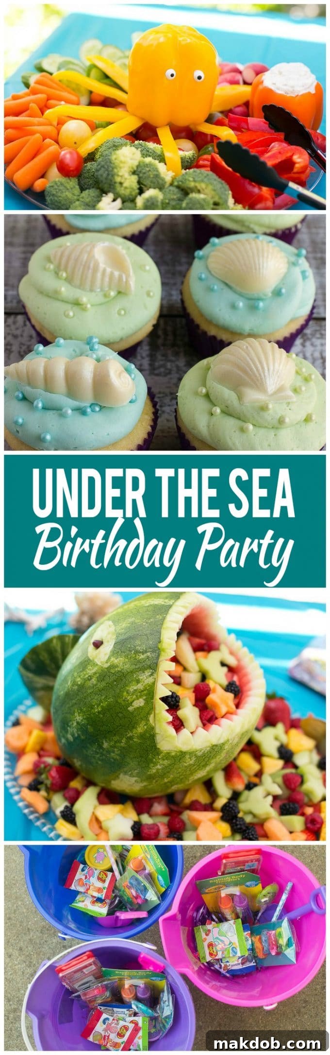 A complete guide on how to throw an under the sea birthday party with an under the sea theme, including ideas for food, activities and party favors.