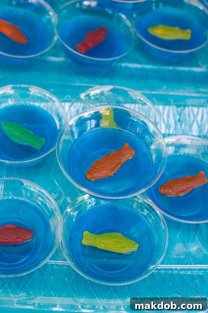 Jello cups - Under the Sea birthday party easy dessert