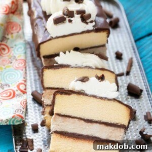This tiramisu ice cream cake layers no-churn coffee ice cream, cake and chocolate for a decadent treat that's great for entertaining. #FoundMyDelight Ad