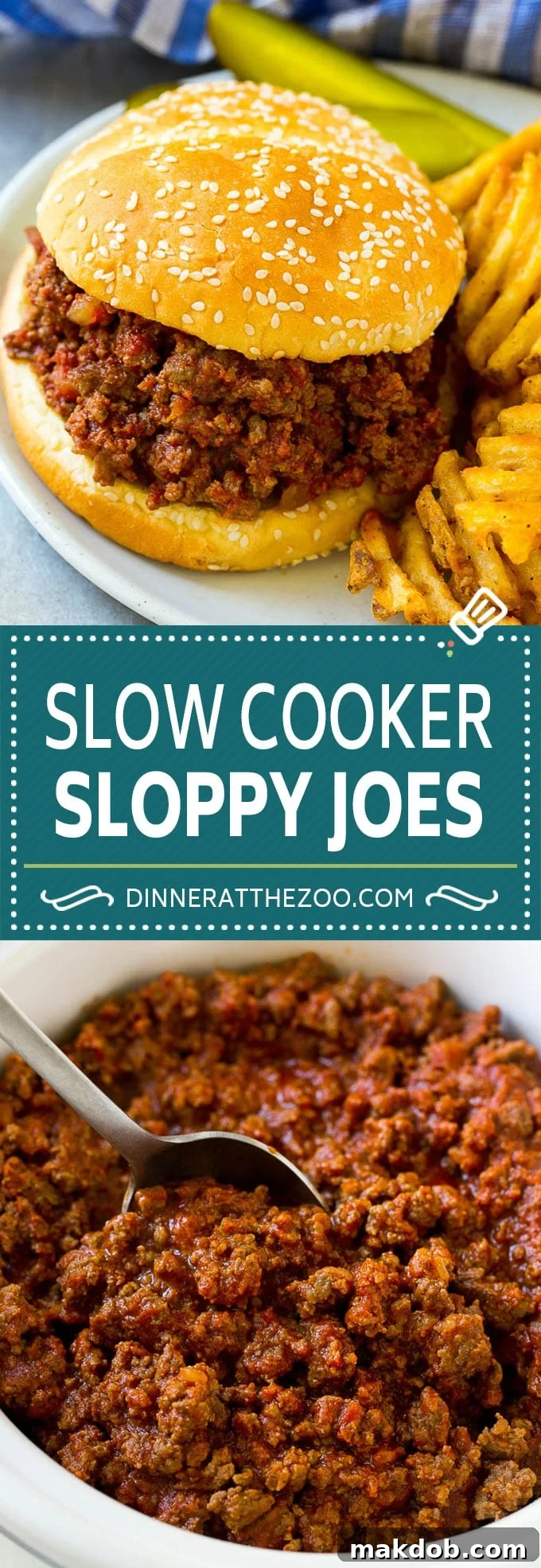 Slow Cooker Sloppy Joes Recipe | Crock Pot Sloppy Joes | Homemade Sloppy Joes #beef #slowcooker #crockpot #sandwich #dinneratthezoo