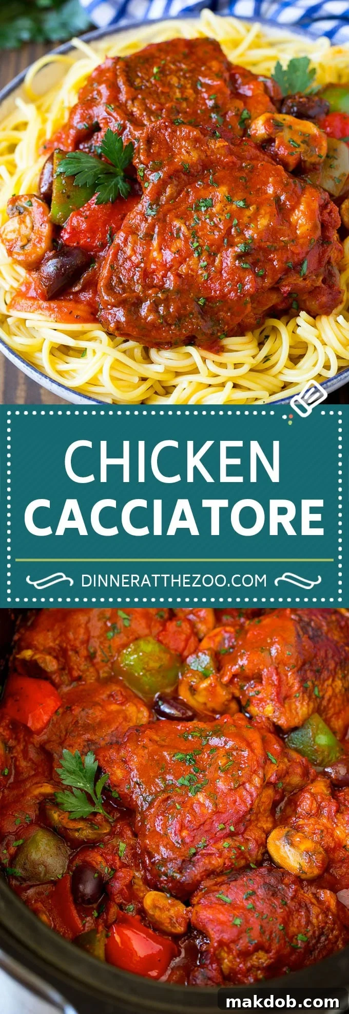Flavorful Slow Cooker Chicken Cacciatore 2 Slow Cooker Chicken Cacciatore Recipe | Italian Chicken #chicken #crockpot #slowcooker #dinner #italianfood #peppers #dinneratthezoo