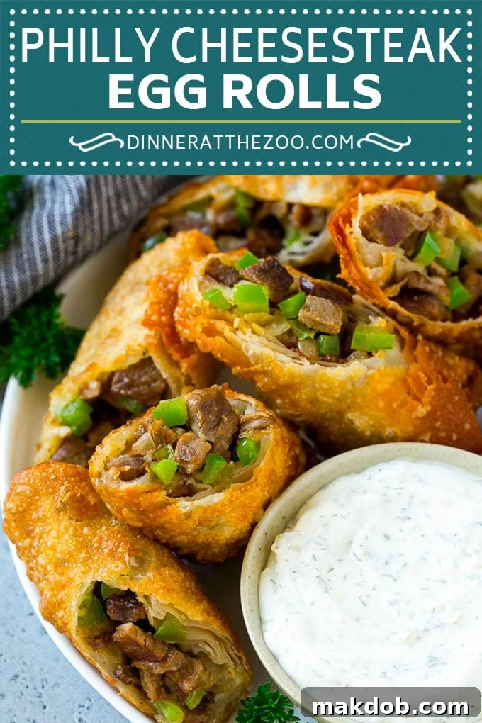 Philly Cheesesteak Egg Rolls | Beef Egg Rolls | Philly Cheesesteak Appetizer with #steak #cheese #appetizer #snack